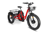 Emmo Trobic C Electric Bike Cargo Tricycle Ebike Fat Tires Red Front Right