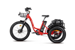 Emmo Trobic C Electric Bike Cargo Tricycle Ebike Fat Tires Red Side Left