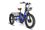 Emmo Trobic Pro Electric Bike Cargo Tricycle Fat Tire Ebike Blue Front