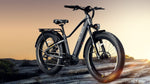 heybike-alpha-gray-mid-drive-step-over-mountain-ebike-at-dusk